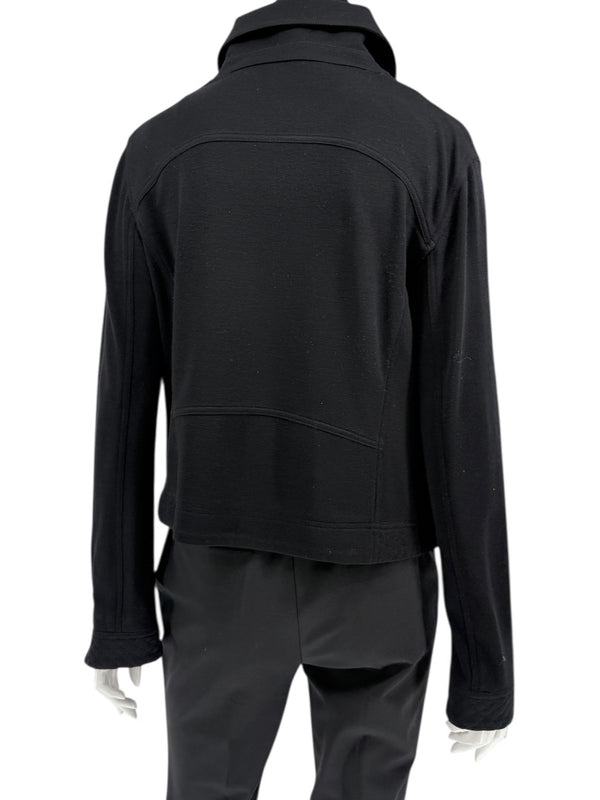 Chanel Black Quilted Wool Moto Zip Jacket – Size 46
