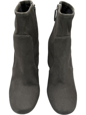 Prada Grey Suede Block Heel Booties – Size 39