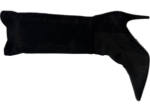 Prada Black Suede Pointed Toe Knee-High Boots – Size 39.5