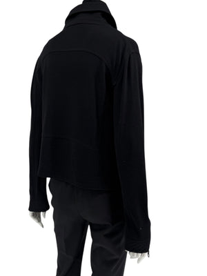 Chanel Black Quilted Wool Moto Zip Jacket – Size 46