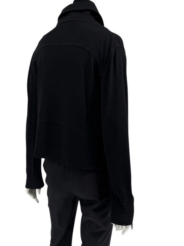 Chanel Black Quilted Wool Moto Zip Jacket – Size 46