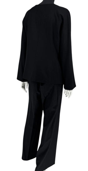 Emanuel Ungaro Black Wool Blend Pantsuit – Size 14/48