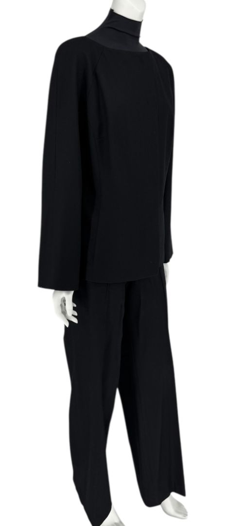 Emanuel Ungaro Black Wool Blend Pantsuit – Size 14/48