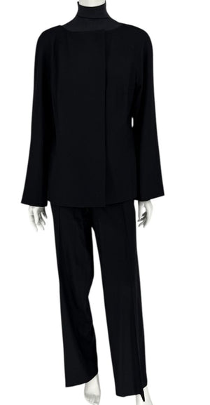 Emanuel Ungaro Black Wool Blend Pantsuit – Size 14/48