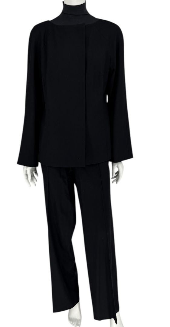 Emanuel Ungaro Black Wool Blend Pantsuit – Size 14/48