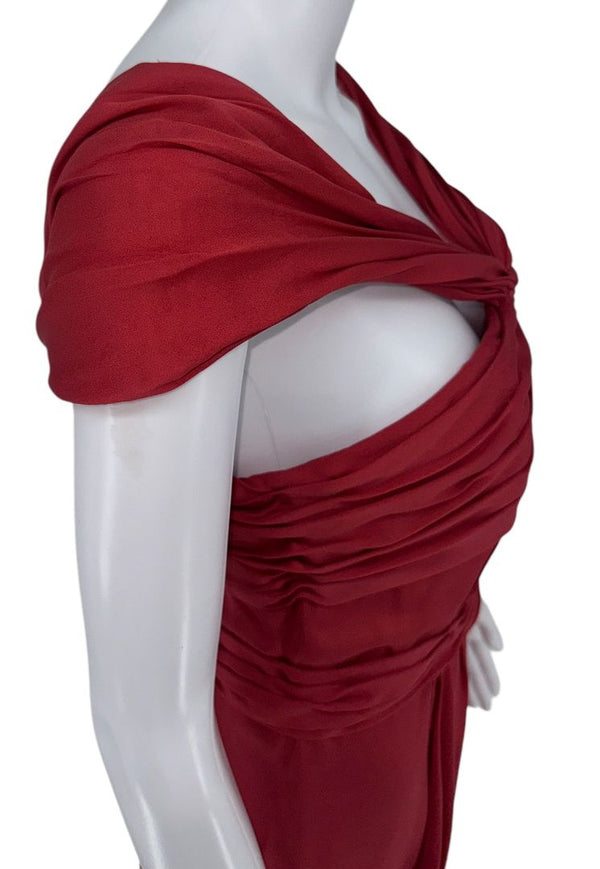 J. Mendel Draped Off-Shoulder Cocktail Dress – Size 6