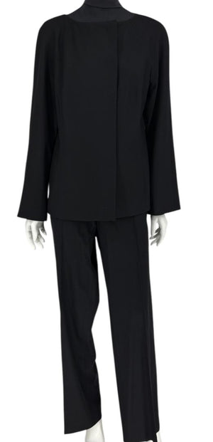Emanuel Ungaro Black Wool Blend Pantsuit – Size 14/48