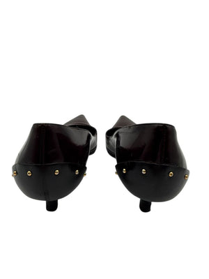 Gucci Burgundy Leather Pointed-Toe Kitten Heel Pumps – Size 36.5