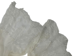 Chanel Fall 2005 Ivory Silk with Lace Trim Long Scarf