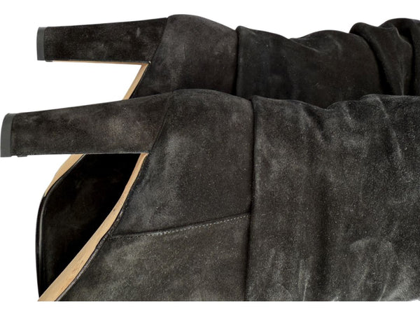 Manolo Blahnik Black Suede Slouch Knee-High Boots – Size 39.5