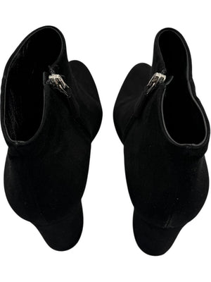 Prada Black Suede Block Heel Booties – Size 39