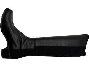 Stuart Weitzman Black Leather & Stretch Fabric 50/50 Knee-High Riding Boots – Size 8M