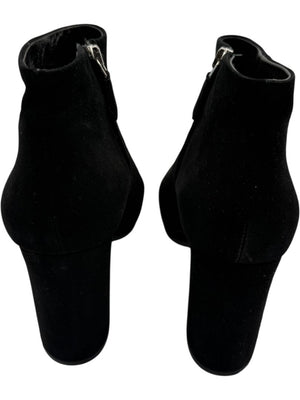 Prada Black Suede Block Heel Booties – Size 39