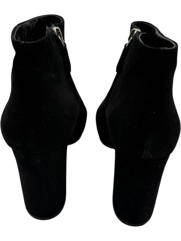 Prada Black Suede Block Heel Booties – Size 39