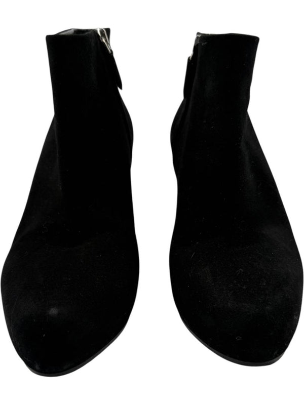 Prada Black Suede Block Heel Booties – Size 39