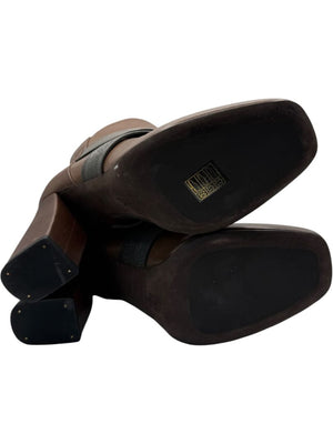 Brunello Cucinelli Brown Leather Ankle Boots with Criss-Cross Monili Straps – Size 39