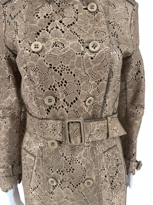 BURBERRY Prorsum Laser Cut Goat Leather Trench Size Small