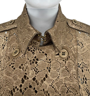 BURBERRY Prorsum Laser Cut Goat Leather Trench Size Small