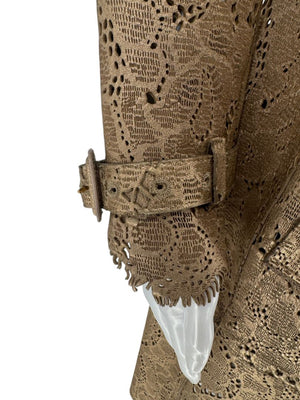 BURBERRY Prorsum Laser Cut Goat Leather Trench Size Small