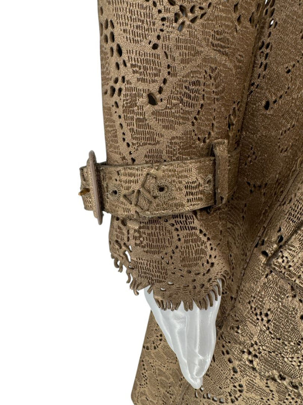 BURBERRY Prorsum Laser Cut Goat Leather Trench Size Small