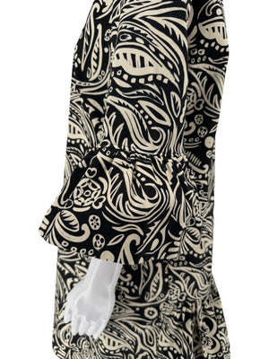 La DoubleJ Black & Ivory Printed Cotton 24/7 Dress – Size L- NWT