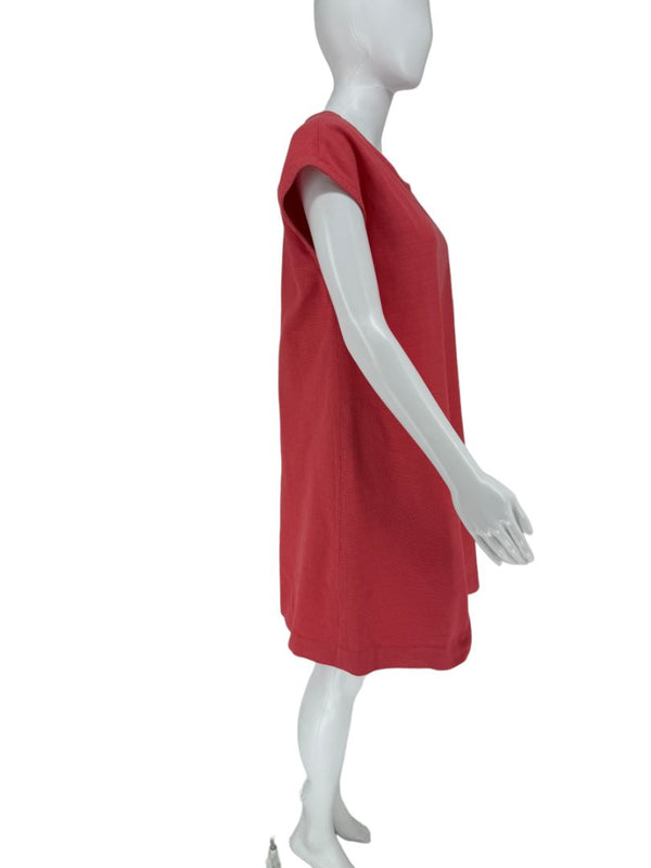 Piazza Sempione Coral Textured Shift Dress – Size 46 (IT)