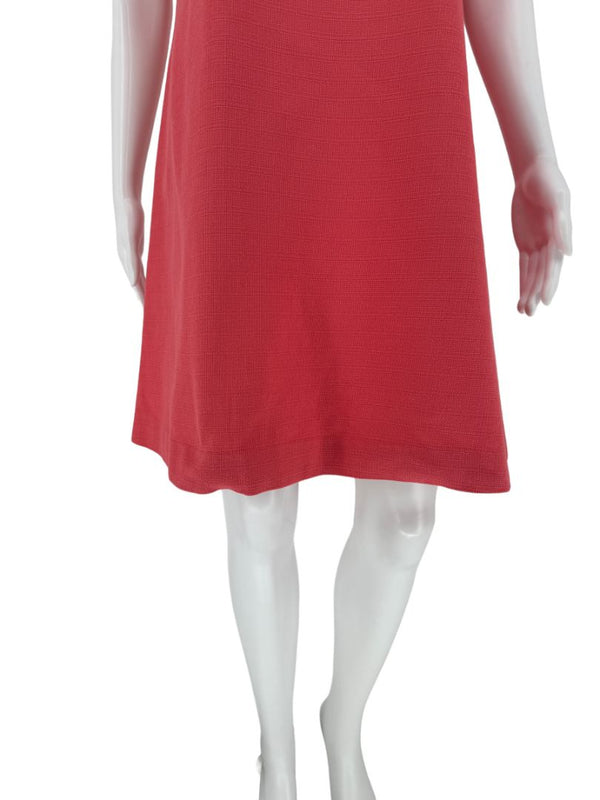 Piazza Sempione Coral Textured Shift Dress – Size 46 (IT)