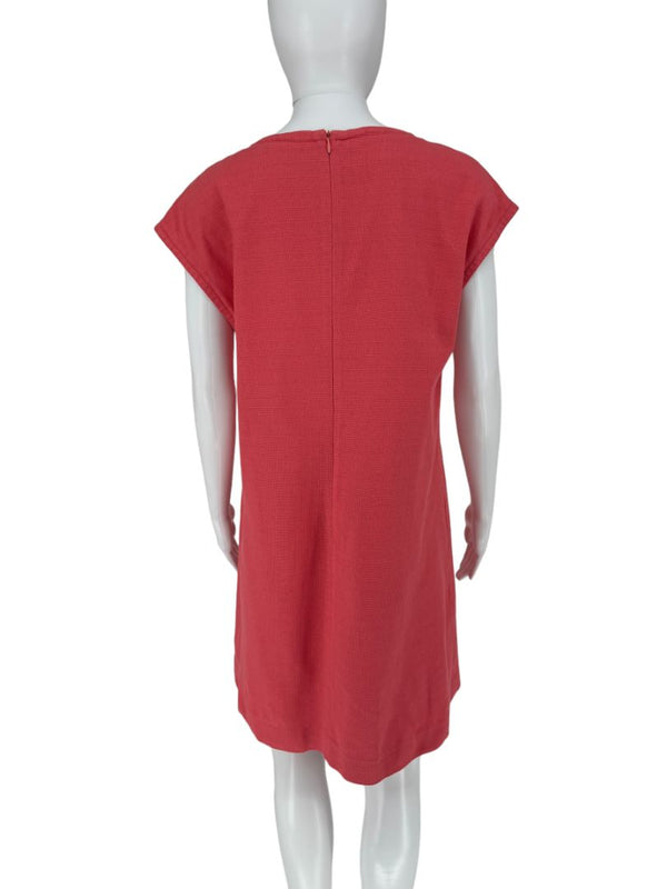 Piazza Sempione Coral Textured Shift Dress – Size 46 (IT)