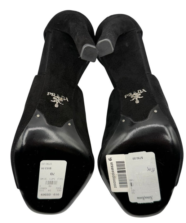 Prada Open-Toe Suede Heeled Sandals – Size 37 – Brand New in Box