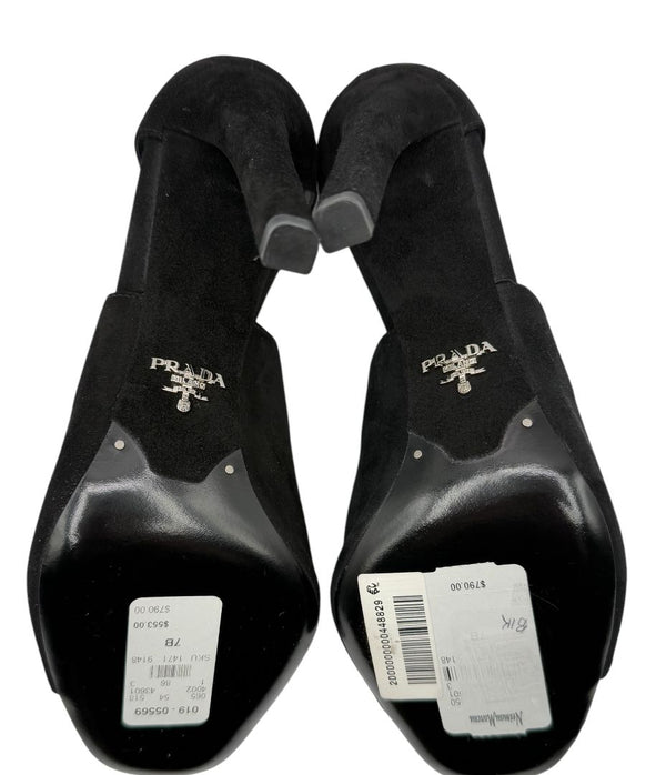 Prada Open-Toe Suede Heeled Sandals – Size 37 – Brand New in Box