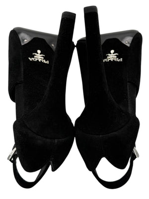 Prada Open-Toe Suede Heeled Sandals – Size 37 – Brand New in Box