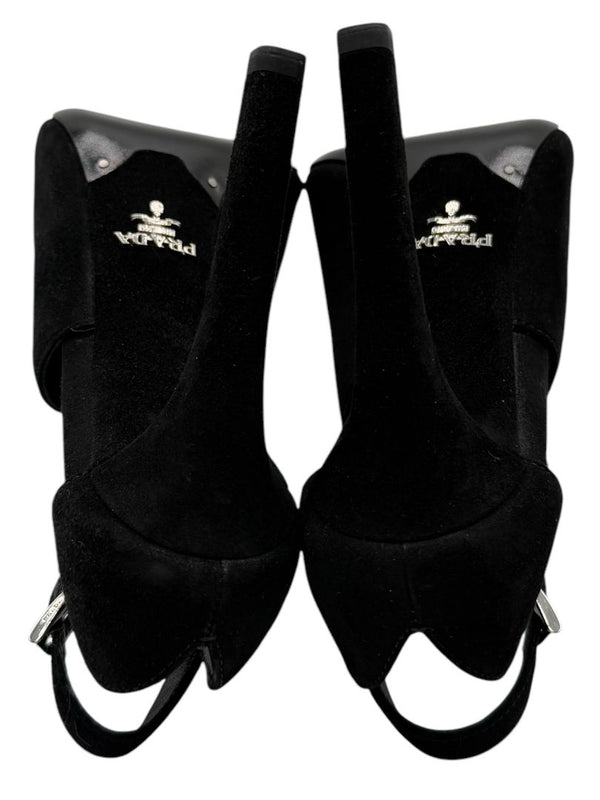 Prada Open-Toe Suede Heeled Sandals – Size 37 – Brand New in Box