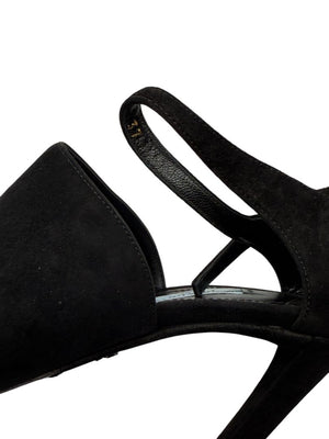 Prada Open-Toe Suede Heeled Sandals – Size 37 – Brand New in Box