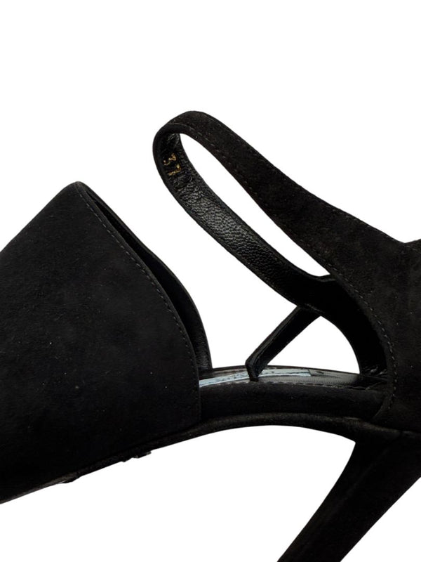 Prada Open-Toe Suede Heeled Sandals – Size 37 – Brand New in Box