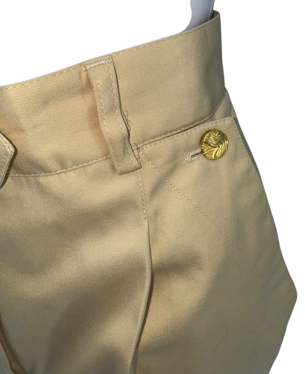 Escada Pale Yellow High-Waisted Pleated Pants – Size 36