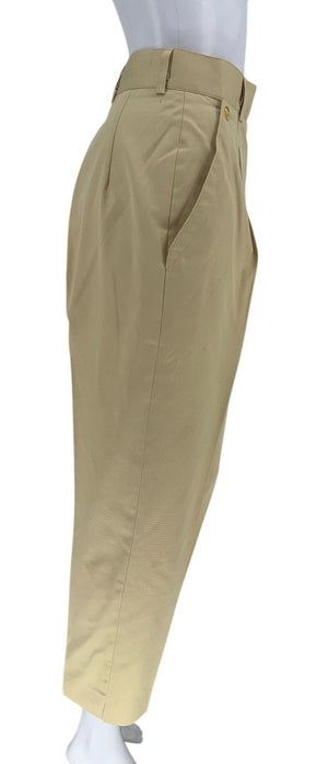 Escada Pale Yellow High-Waisted Pleated Pants – Size 36