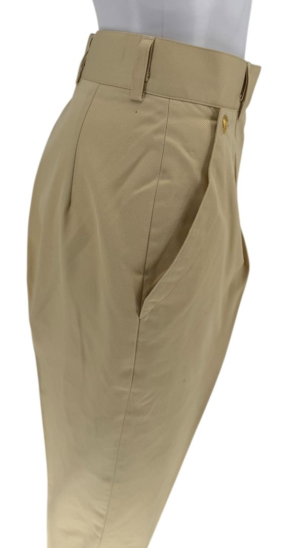 Escada Pale Yellow High-Waisted Pleated Pants – Size 36