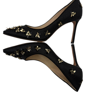 Jimmy Choo ROMY Basketweave Golden Blooms - Size 37 NIB