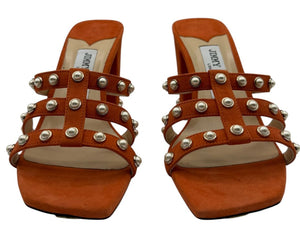 Jimmy Choo Hazal Faux Pearl Embellished Leather Sandals - Size 37