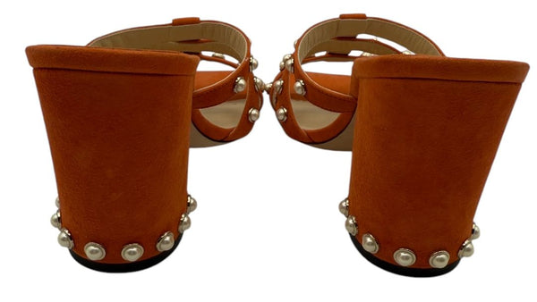 Jimmy Choo Hazal Faux Pearl Embellished Leather Sandals - Size 37