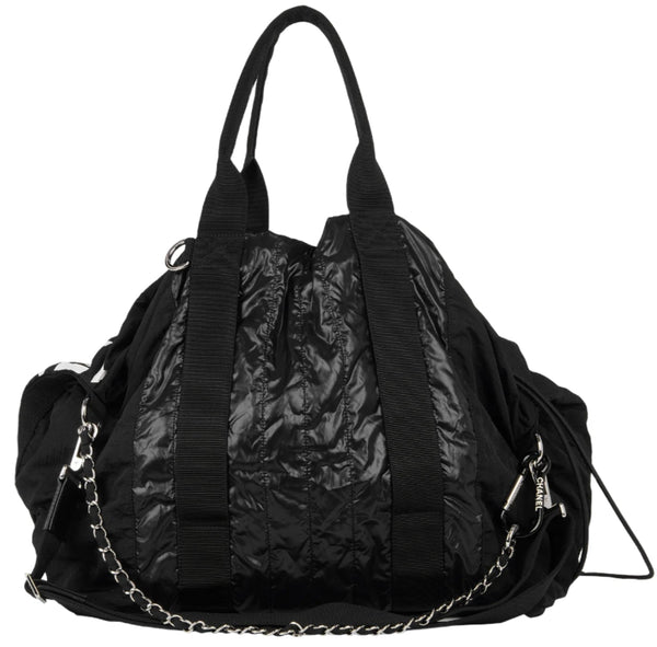 Chanel Black Slouchy Nylon Tote bag with Chain *Brand New*