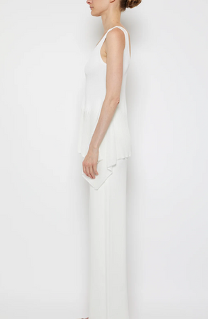 Prabal Gurung Sheer & Opaque Ribbed Peplum Shell Tank – Size M