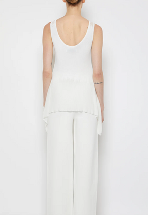 Prabal Gurung Sheer & Opaque Ribbed Peplum Shell Tank – Size M