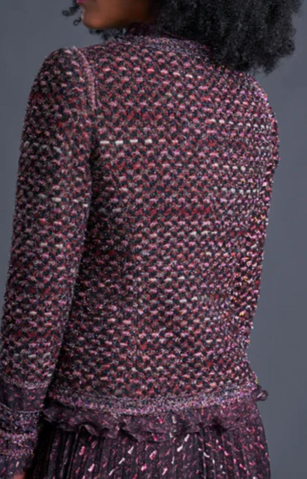 Typical Maison Common Signature Tweed Jacket Bordeaux – Size FR 36