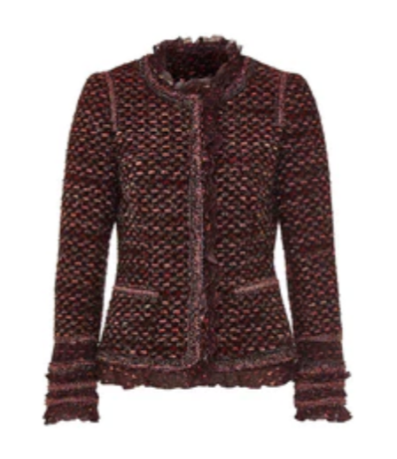 Typical Maison Common Signature Tweed Jacket Bordeaux – Size FR 36