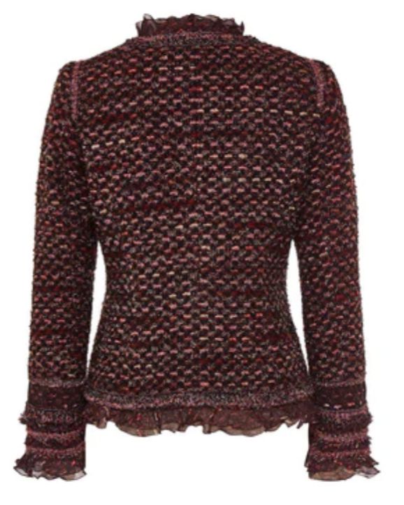 Typical Maison Common Signature Tweed Jacket Bordeaux – Size FR 36