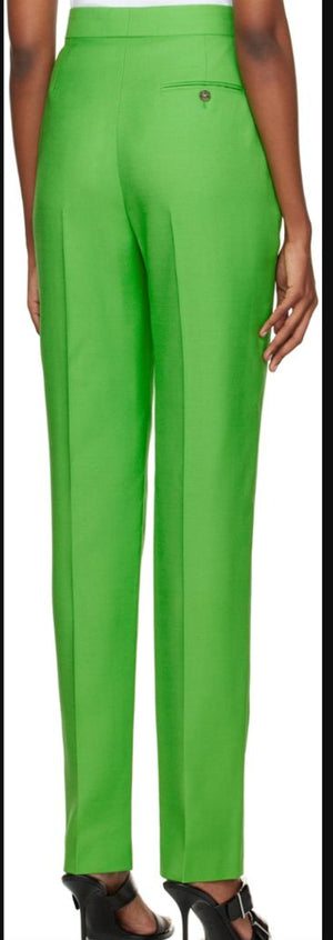 Alexander McQueen Neon Green Tailored Cigarette Pants – Size IT 40