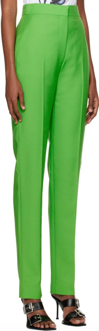 Alexander McQueen Neon Green Tailored Cigarette Pants – Size IT 40