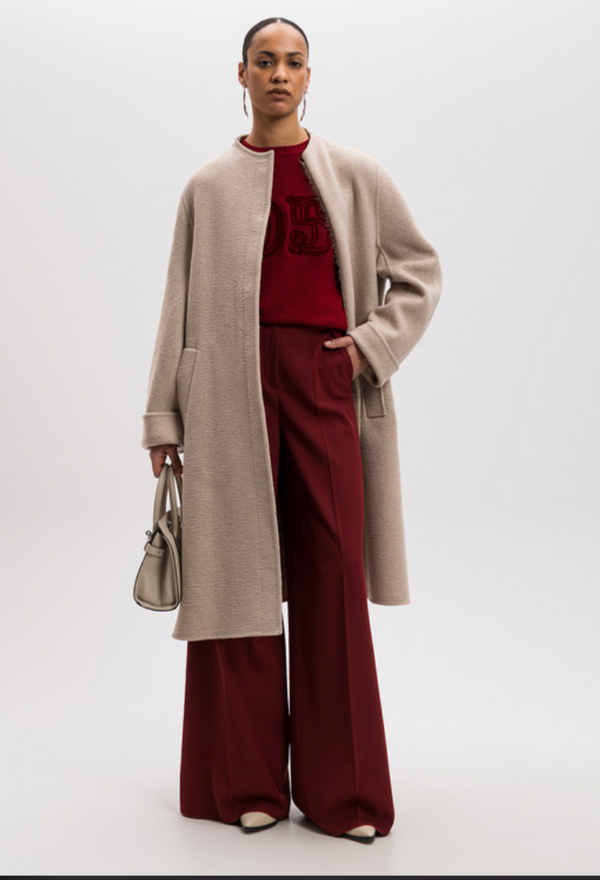 Max Mara Atelier Crewneck Long-Sleeved Coat - Size 2