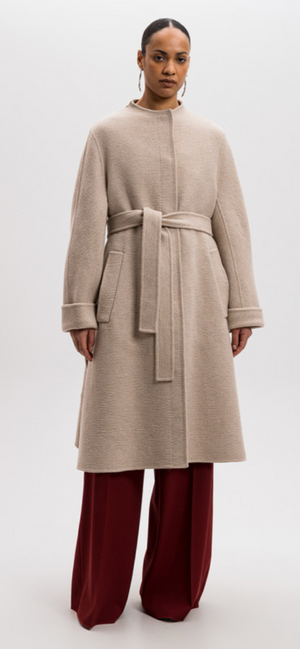 Max Mara Atelier Crewneck Long-Sleeved Coat - Size 2
